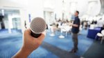 Microphone audience speak hand