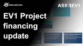 EV1 Project financing update