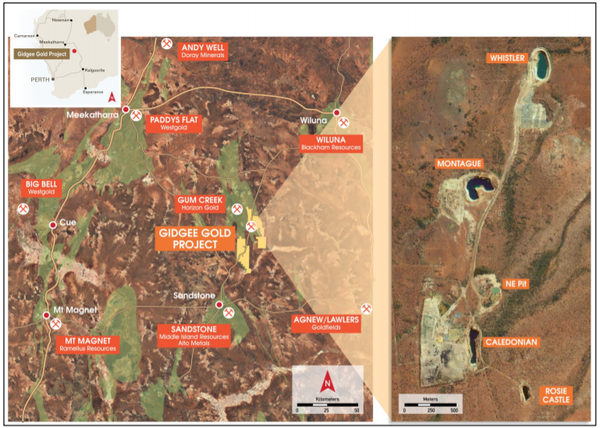 The Gidgee Gold Project and surrounding neighbours.