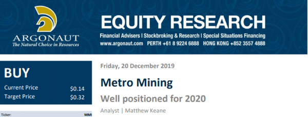 Metro Mining Equity Research
