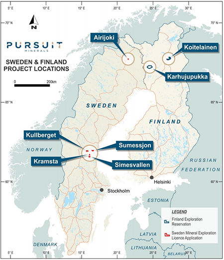 Scandinavian vanadium tenement Pursuit minerals