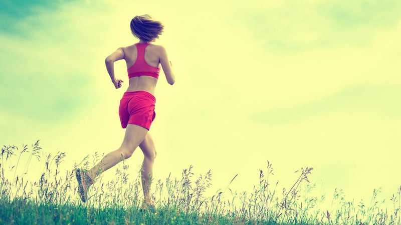 A woman running