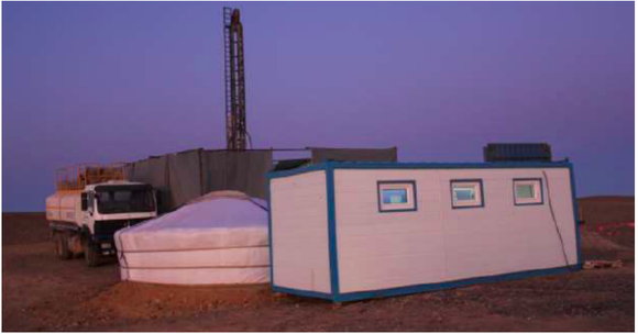 The winterized Ugtaal-1 well site