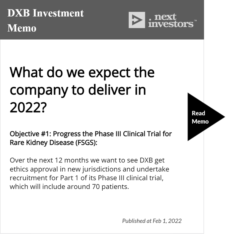 ASX DXB Dimerix Investment Memo