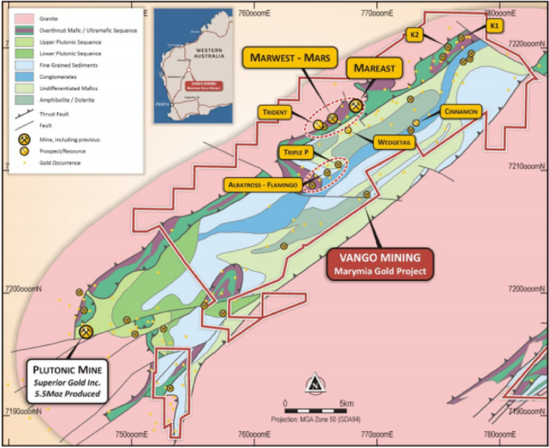 Marymia Gold Project, Mareast Prospect in Trident‐Marwest‐Mareast Corridor