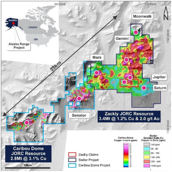 Assay results from the first diamond drill hole at the Mars prospect confirmed the discovery of porphyry-style copper-gold-molybdenum mineralisation.
